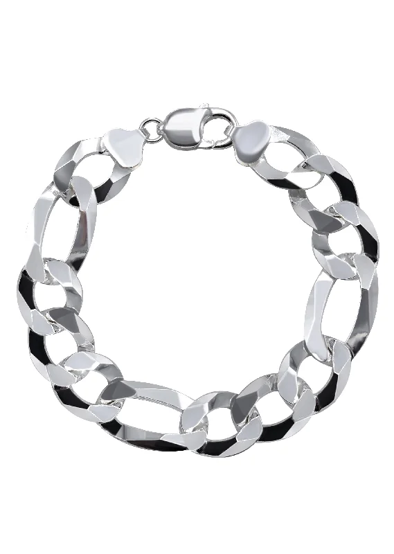 Silver White Figaro Bracelet