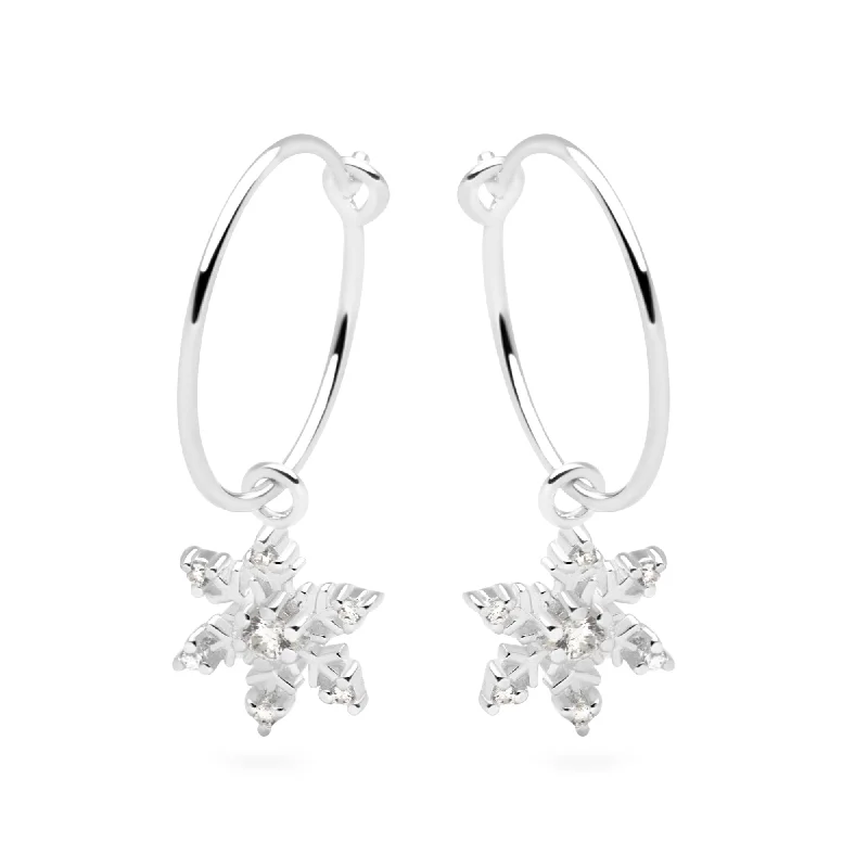 Dainty And Elegant Jewelry Now At Reduced Prices Snowflake Charm Hoops
