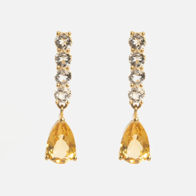 Solid Gold 2024 November Capsule Classic Citrine Charm Earrings