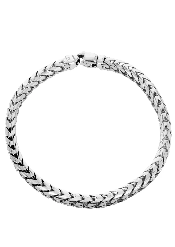 Limited-Stock Jewelry Sale – Shop Before It's Gone Solid Mens Franco Bracelet 10K White Gold Limited-Stock Jewelry Sale – Shop Before It's Gone Solid Mens Franco Bracelet 10K White Gold