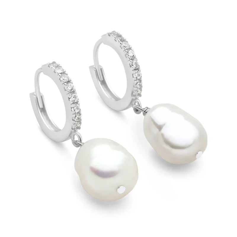 Last Chance To Shop High-End Jewelry At Markdown Prices Sparkling Pearl Hoops