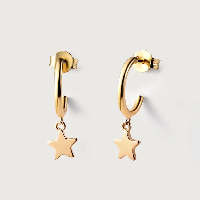 Starfall Hoops in 9K Gold