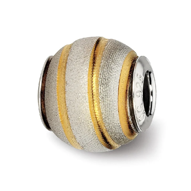 Classic And Modern Jewelry Styles On Sale Sterling Silver & 14k Yellow Gold Plated Laser Cut Bead Charm Classic And Modern Jewelry Styles On Sale Sterling Silver & 14k Yellow Gold Plated Laser Cut Bead Charm