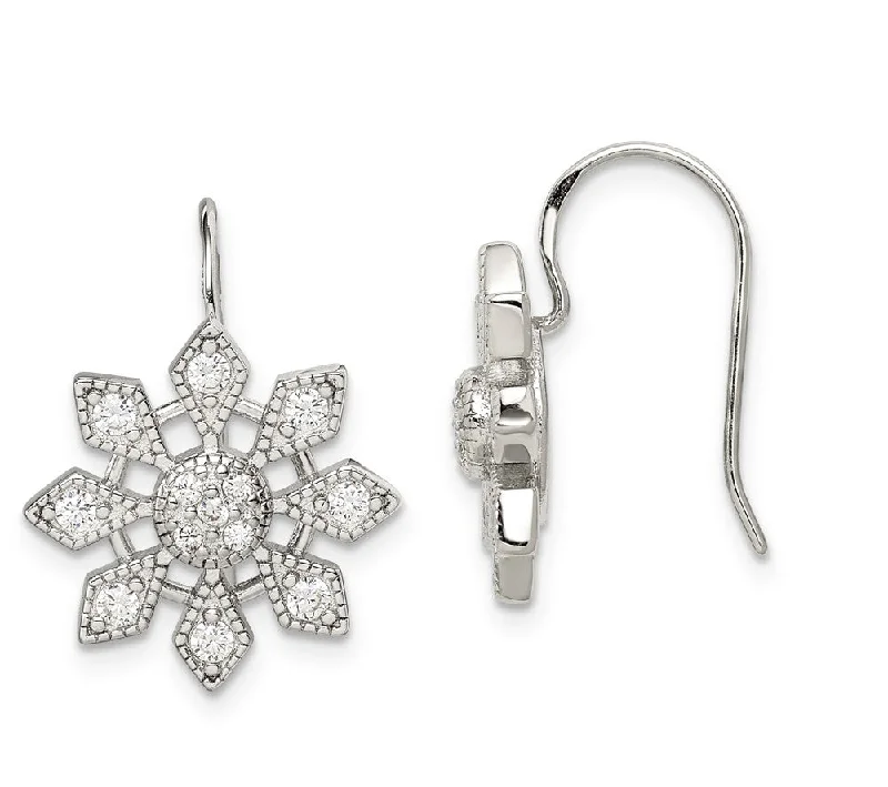 Stunning Jewelry At Even More Stunning Prices Sterling Silver Cubic Zirconia Snowflake Earrings Stunning Jewelry At Even More Stunning Prices Sterling Silver Cubic Zirconia Snowflake Earrings