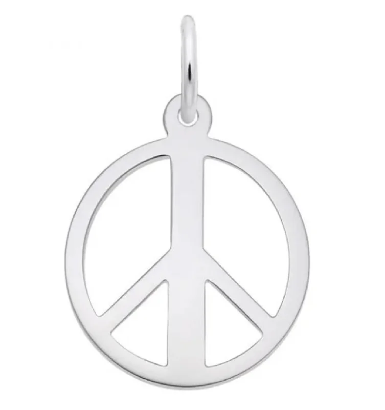 Sterling Silver Peace Sign Charm