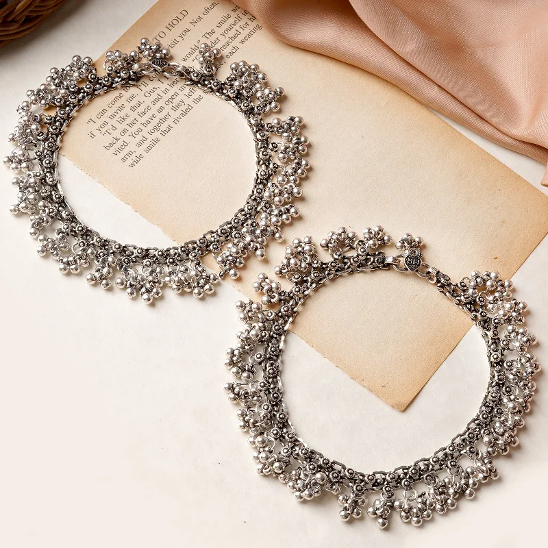 Buy More, Save More On Stunning Jewelry Pieces Teejh Ela Silver Oxidised Ghungroo Anklet Buy More, Save More On Stunning Jewelry Pieces Teejh Ela Silver Oxidised Ghungroo Anklet