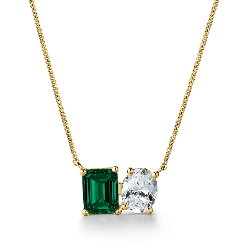 Sparkle In Style With Our Best Jewelry Deals Toi et Moi Tru-Emerald and Oval Necklace Sparkle In Style With Our Best Jewelry Deals Toi et Moi Tru-Emerald and Oval Necklace