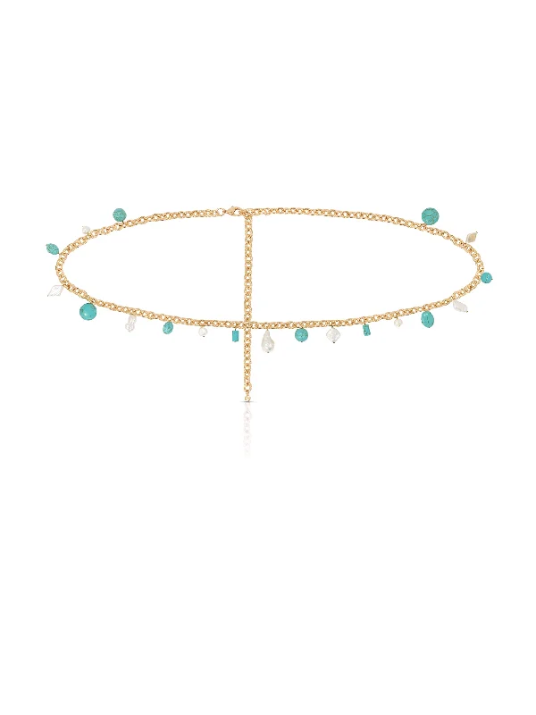 High-End Jewelry, Now More Affordable Than Ever Tropical Turquoise and Pearl Waist Chain High-End Jewelry, Now More Affordable Than Ever Tropical Turquoise and Pearl Waist Chain