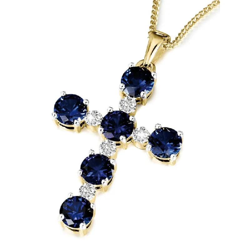 Tru-Sapphire Cross Pendant