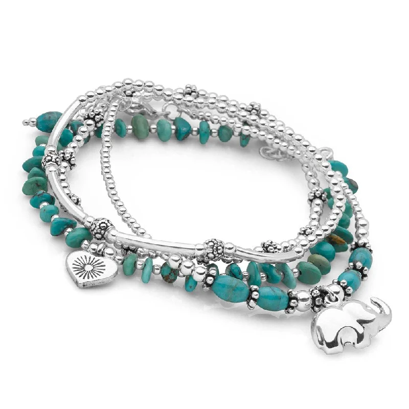 Turquoise Elephant Bracelet Stack