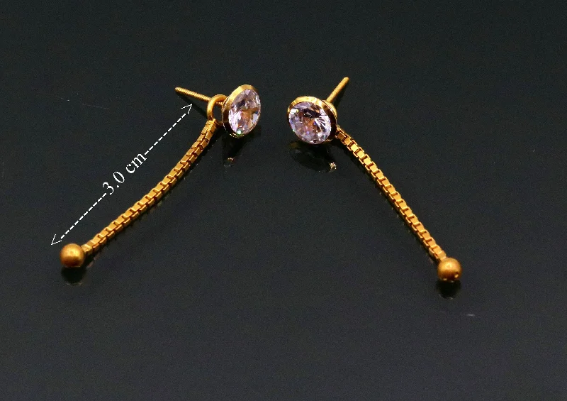 High-End Sparkle, Low-End Prices – Shop Now Vintage antique design 18 karat gold stud with dangling chain stylish women's earring jewelry from rajasthan india High-End Sparkle, Low-End Prices – Shop Now Vintage antique design 18 karat gold stud with dangling chain stylish women's earring jewelry from rajasthan india