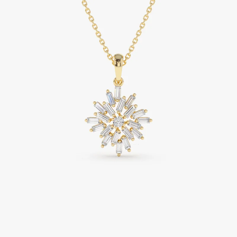 Exclusive Savings On Timeless Jewelry Pieces 14K Baguette Diamond Cluster Pendant