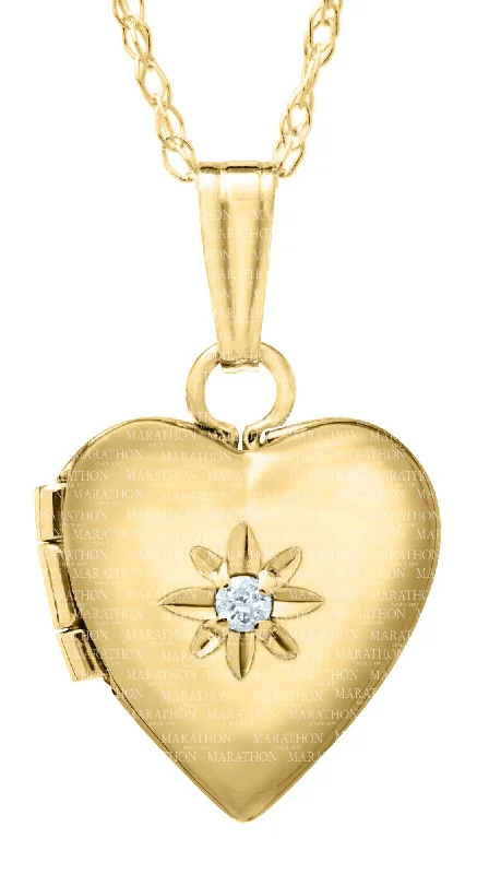 Discounted Jewelry For A Glamorous Look 14k Children's Heart Locket Necklace with Diamond Discounted Jewelry For A Glamorous Look 14k Children's Heart Locket Necklace with Diamond