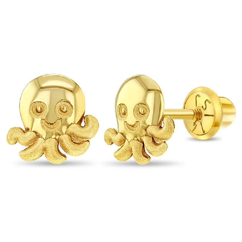 Elegant Designs, Unbeatable Discounts – Shop Jewelry Now 14k Gold Smiling Octopus Toddler / Kids / Girls Earrings Safety Screw Back Elegant Designs, Unbeatable Discounts – Shop Jewelry Now 14k Gold Smiling Octopus Toddler / Kids / Girls Earrings Safety Screw Back