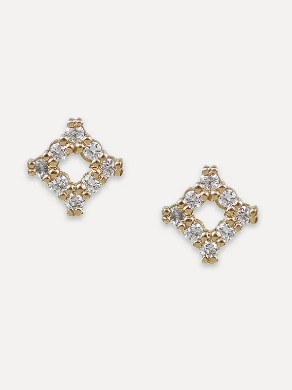 Personalized Jewelry Sale – Unique Gifts At Low Prices 14K Open Star Pavé Diamond Studs