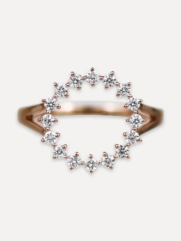 Dainty And Elegant Jewelry Now At Reduced Prices 14K Diamond Open Circle Ring