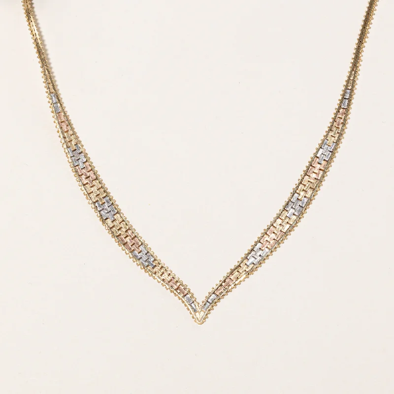 14k Tri Tone Gold Necklace | 16" |