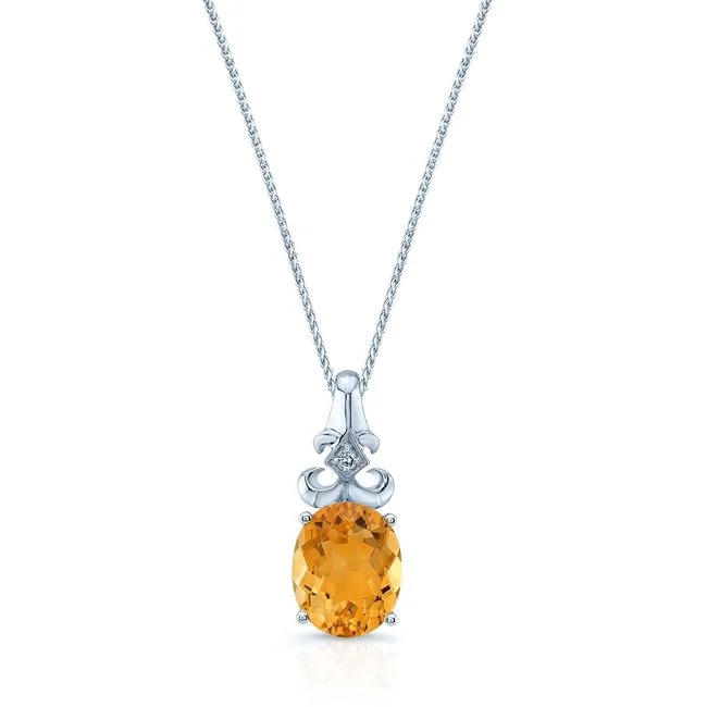 Bold And Beautiful Jewelry Now At Irresistible Prices 14k White Gold 11x9mm Oval Citrine & Diamond Pendant Bold And Beautiful Jewelry Now At Irresistible Prices 14k White Gold 11x9mm Oval Citrine & Diamond Pendant