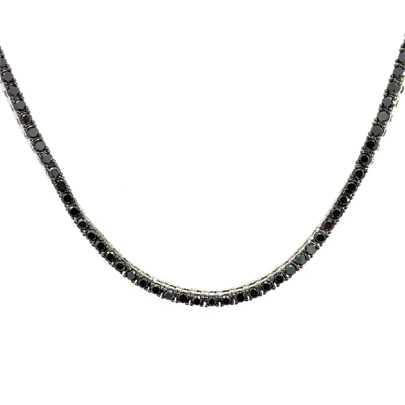 Don't Miss Out On Bestselling Jewelry At Special Prices 14K White Gold Black Diamond Tennis Necklace