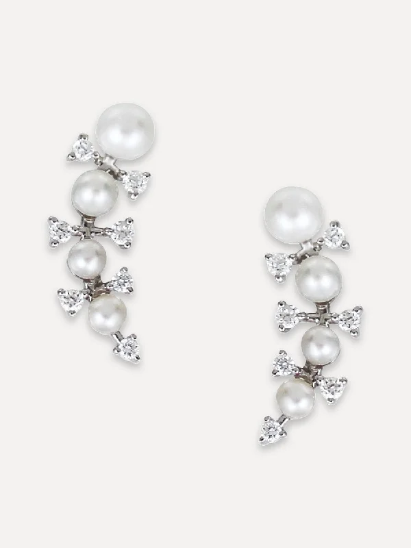 Limited-Stock Jewelry Sale – Shop Before It's Gone 14K Diamond & Pearl Graduated Climber Studs Limited-Stock Jewelry Sale – Shop Before It's Gone 14K Diamond & Pearl Graduated Climber Studs