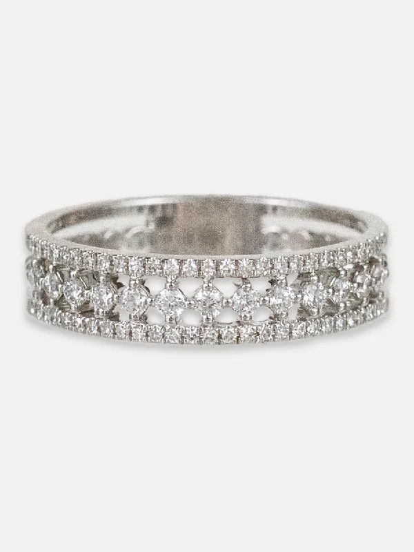 14K Diamond Triple Layered Band