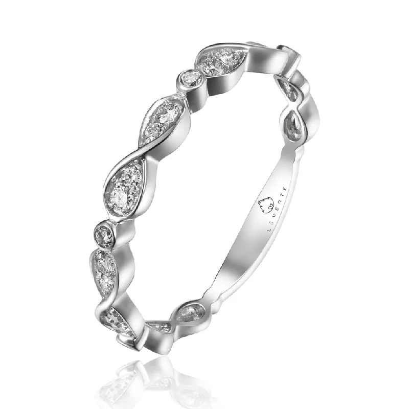 Buy More, Save More On Stunning Jewelry Pieces 14K White Gold Infinity Diamond Stackable Ring