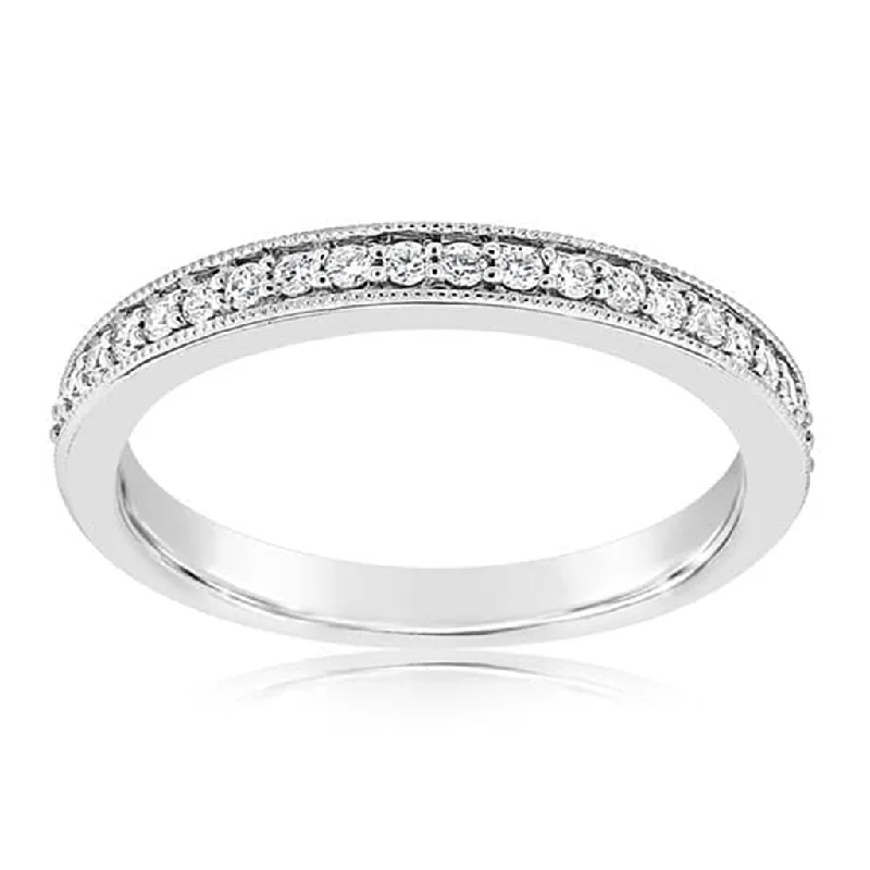 Flash Deals On Fine Jewelry – Shop Before It's Gone 14K White Gold Milgrain Diamond Wedding Band Flash Deals On Fine Jewelry – Shop Before It's Gone 14K White Gold Milgrain Diamond Wedding Band
