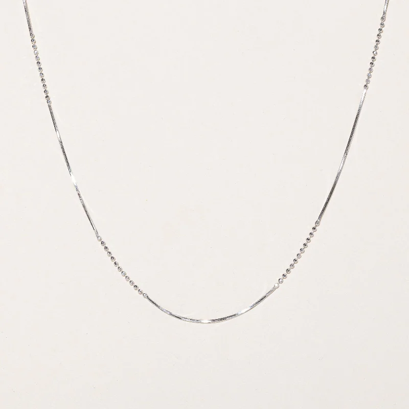 14k White Gold Beaded Chain | 18" |