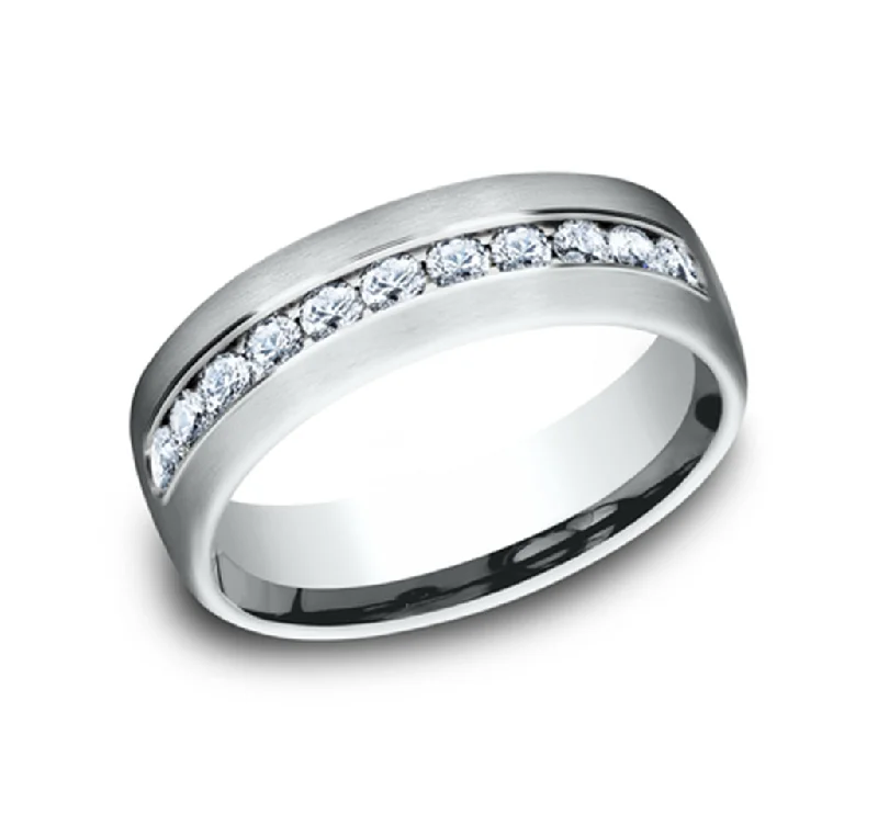 The Biggest Jewelry Sale Of The Year Is Here 14K White Gold 'The Mozart' Satin Finish 7.5mm Diamond Wedding Band The Biggest Jewelry Sale Of The Year Is Here 14K White Gold 'The Mozart' Satin Finish 7.5mm Diamond Wedding Band