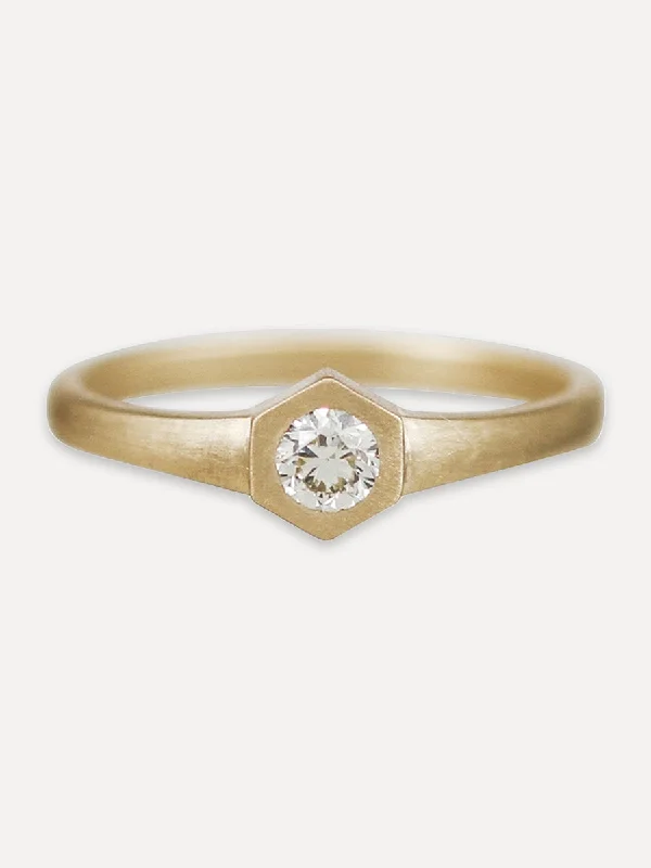 14K Brilliant Diamond Signet Ring