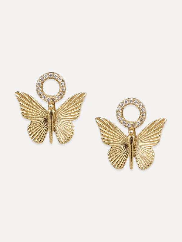 Timeless Elegance Now At Special Discounts 14K Diamond Butterfly Huggie Charms