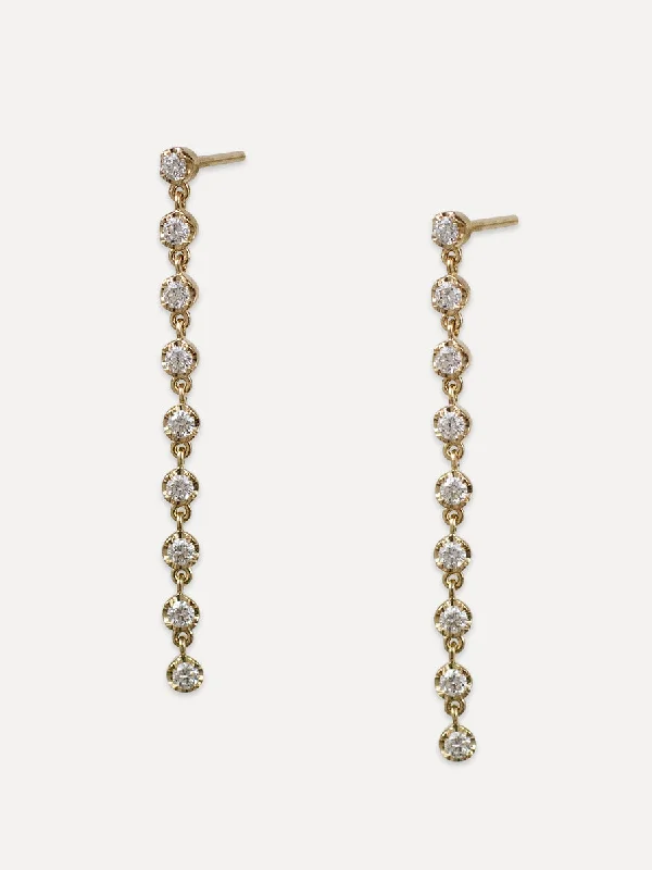 14K Diamond Cascade Drop Studs