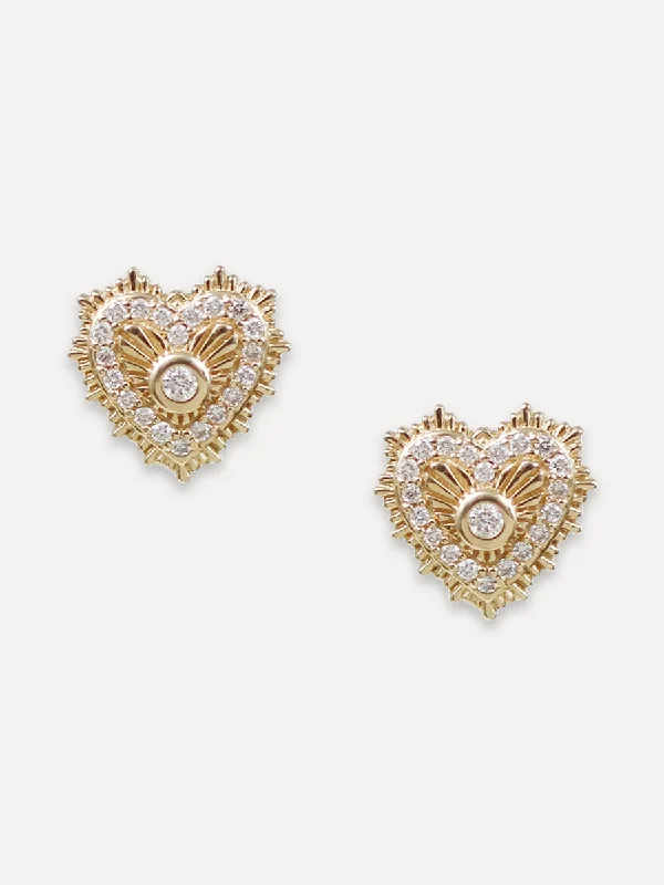 Stunning Jewelry Pieces At The Lowest Prices Ever 14K Diamond Decorative Heart Studs Stunning Jewelry Pieces At The Lowest Prices Ever 14K Diamond Decorative Heart Studs