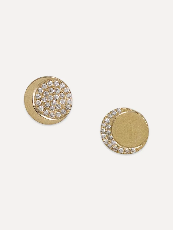 Premium Diamond Jewelry At Once-In-A-Lifetime Discounts 14K Diamond Eclipse Moon Studs Premium Diamond Jewelry At Once-In-A-Lifetime Discounts 14K Diamond Eclipse Moon Studs