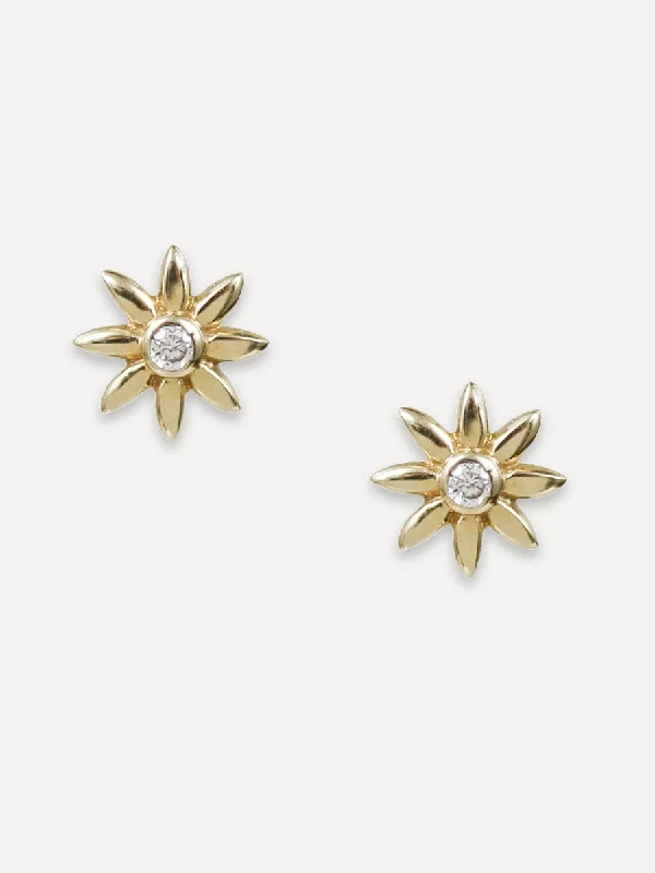 Chic And Stylish Jewelry At Discounted Prices 14K Diamond Flower Bloom Studs