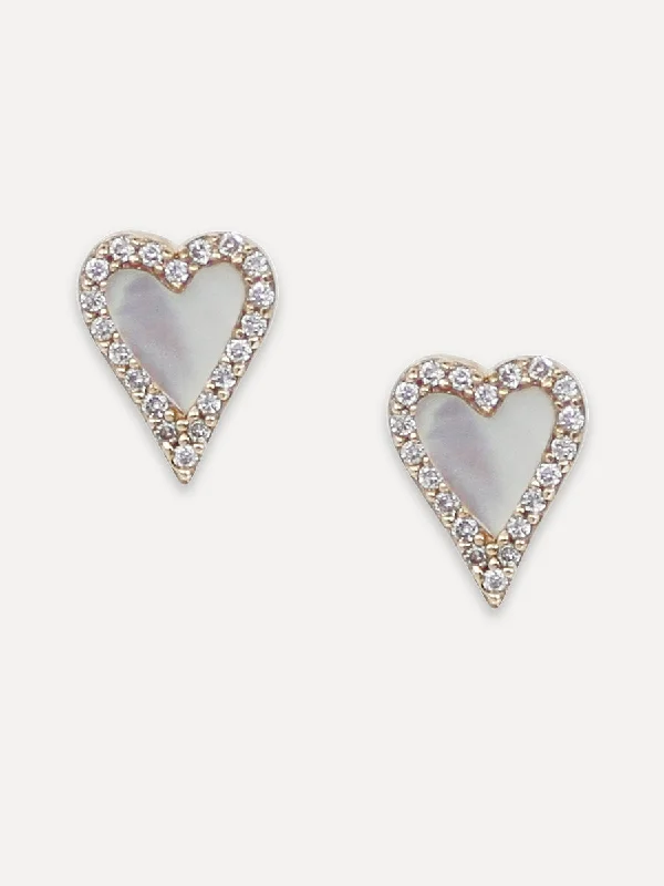 Jewelry Clearance Event – Stock Up Before It's Over 14K Diamond & Mother Of Pearl Pointed Heart Studs Jewelry Clearance Event – Stock Up Before It's Over 14K Diamond & Mother Of Pearl Pointed Heart Studs