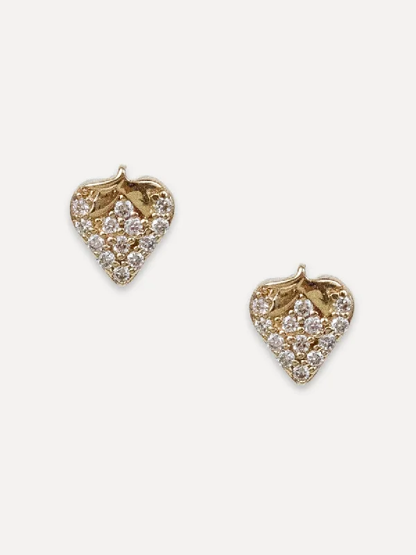 Get The Sparkle You Love At Prices You Adore 14K Diamond Strawberry Studs