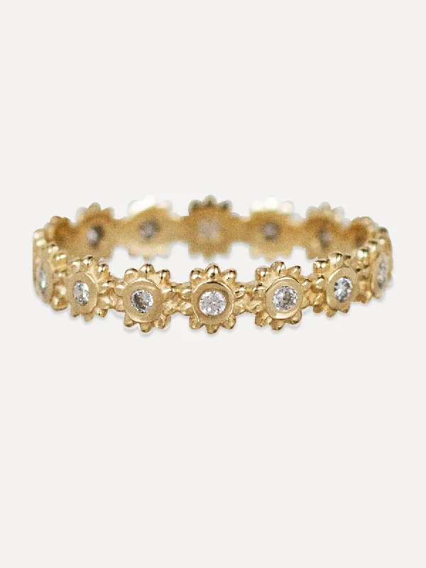 14K Diamond Sunflower Band