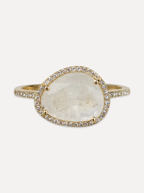 Flash Sale On Stunning Jewelry – Limited Stock Available 14K Moonstone & Diamond Halo Ring Flash Sale On Stunning Jewelry – Limited Stock Available 14K Moonstone & Diamond Halo Ring