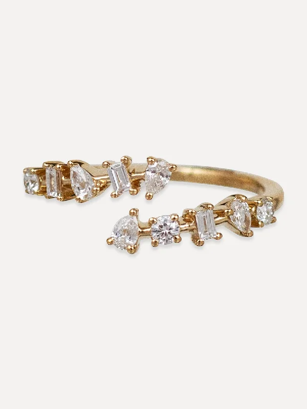 14K Multi-Diamond Overlap Ring