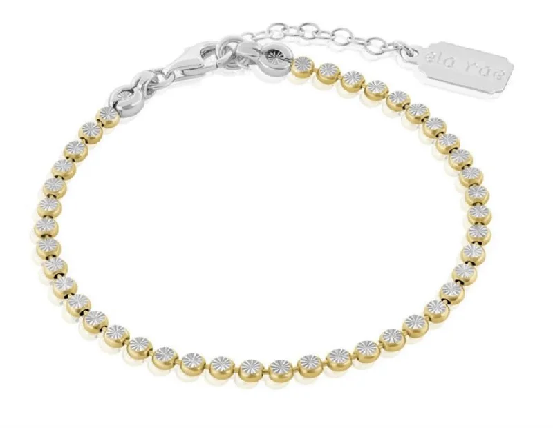 14K Yellow Gold Overlay Dina Diamond Star Bracelet