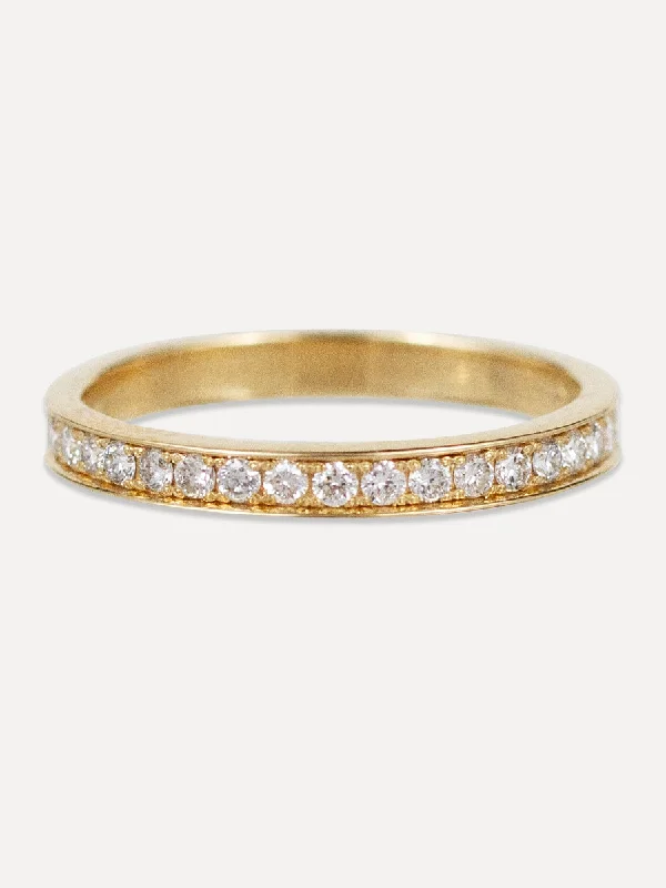 14K Round Diamond Channel Set Ring