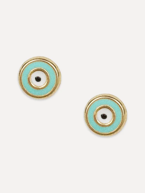 Dazzling Deals On Necklaces, Bracelets, And More 14K Round Enamel Eye Studs