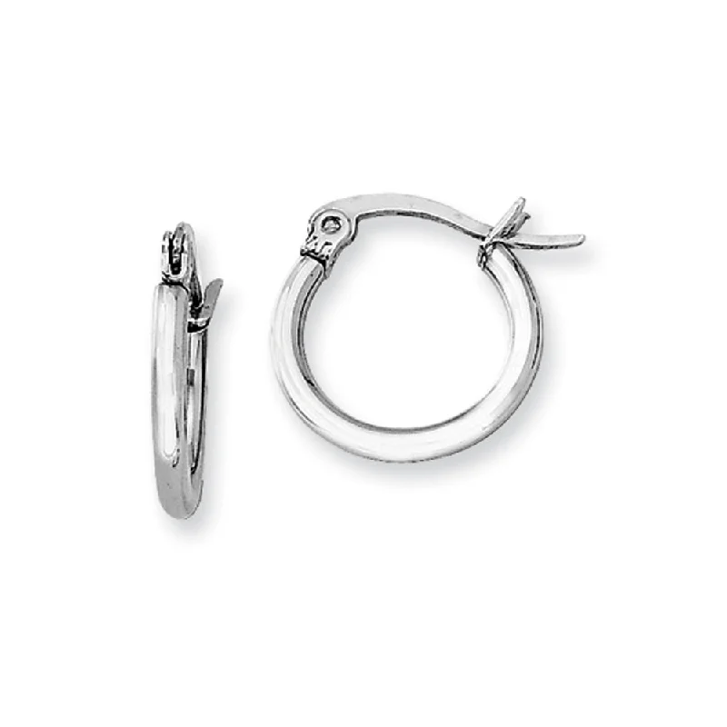 Stunning Jewelry At A Fraction Of The Price 2mm Stainless Steel Classic Round Hoop Earrings - 15.5mm (5/8 Inch) Stunning Jewelry At A Fraction Of The Price 2mm Stainless Steel Classic Round Hoop Earrings - 15.5mm (5/8 Inch)