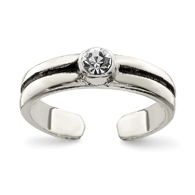 Shine In Style – Shop Jewelry Discounts Today 3mm Cubic Zirconia Gem Toe Ring in Sterling Silver Shine In Style – Shop Jewelry Discounts Today 3mm Cubic Zirconia Gem Toe Ring in Sterling Silver