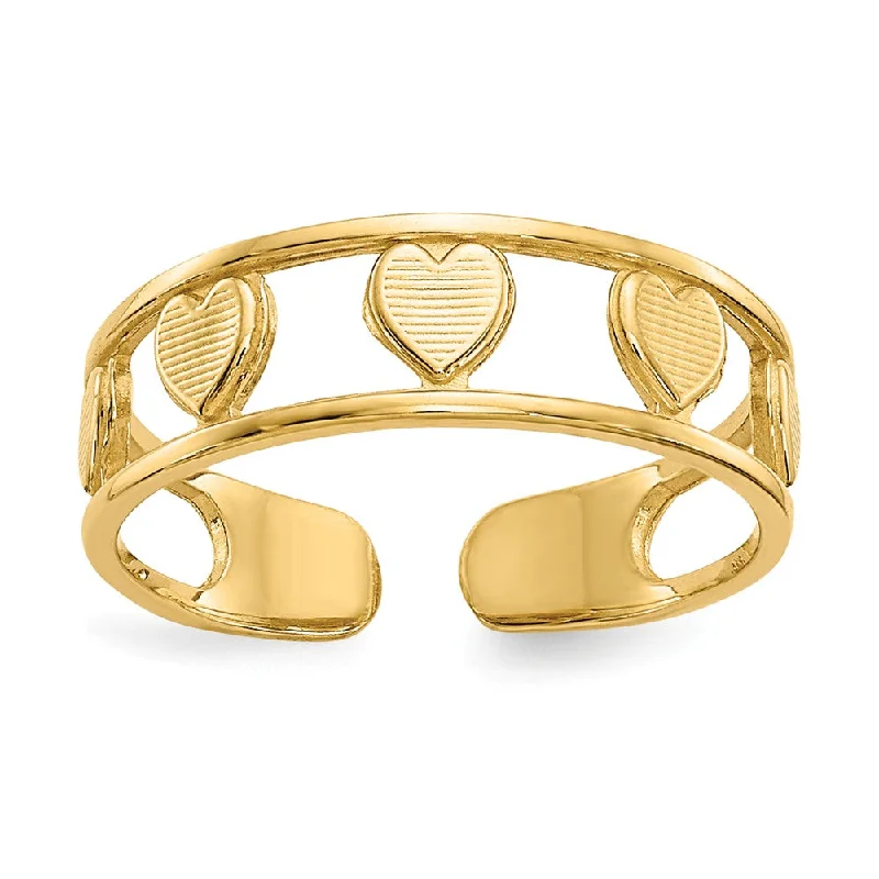 Jewelry Sale – Exclusive Styles At Lower Prices 4mm Textured Heart Toe Ring in 14K Yellow Gold Jewelry Sale – Exclusive Styles At Lower Prices 4mm Textured Heart Toe Ring in 14K Yellow Gold