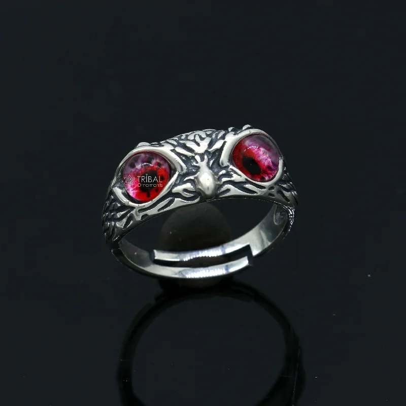 The Ultimate Jewelry Sale – Exclusive Styles At Great Prices 925 sterling silver red eyes Owl Ring ,Bird Ring , Bird Lover Jewelry sr714 The Ultimate Jewelry Sale – Exclusive Styles At Great Prices 925 sterling silver red eyes Owl Ring ,Bird Ring , Bird Lover Jewelry sr714