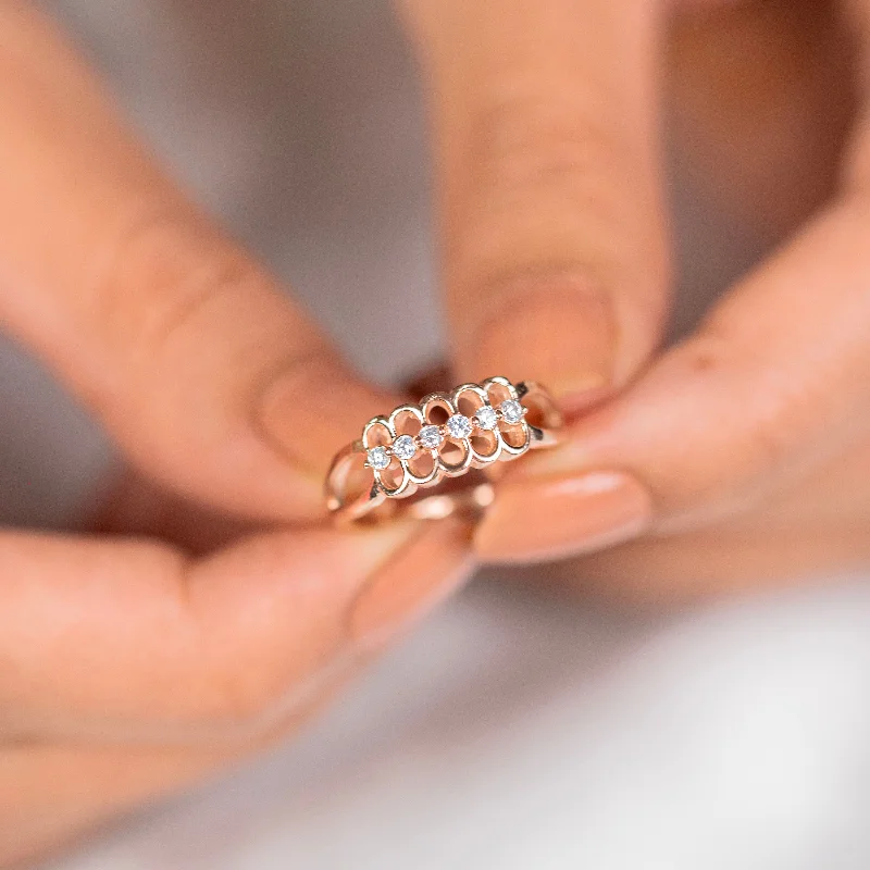 Unbeatable Offers On Luxury And Everyday Jewelry Fancy design diamond rose gold silver ring Unbeatable Offers On Luxury And Everyday Jewelry Fancy design diamond rose gold silver ring