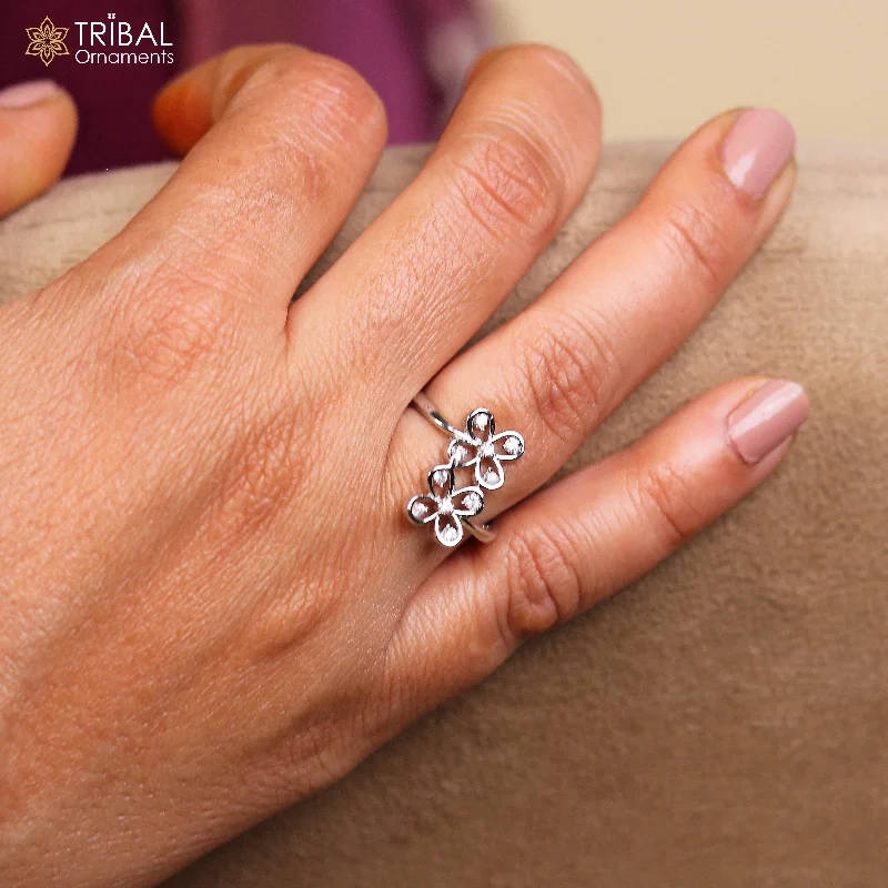 Modern Statement Jewelry For Bold Styling Flower shape diamond rose gold silver ring Modern Statement Jewelry For Bold Styling Flower shape diamond rose gold silver ring