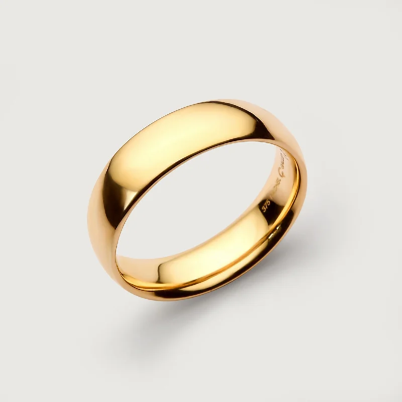 9K Gold Plain Band Ring + 9K Gold Initial Necklace